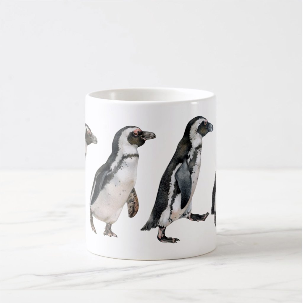 [161-CMG] African Penguin Row Mug