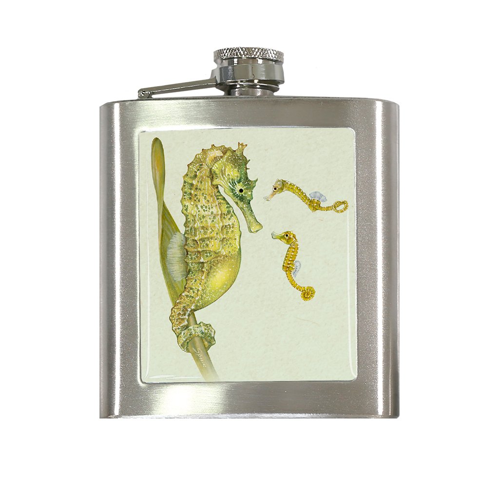 [FL-222] Pacific Seahorse Family Flask