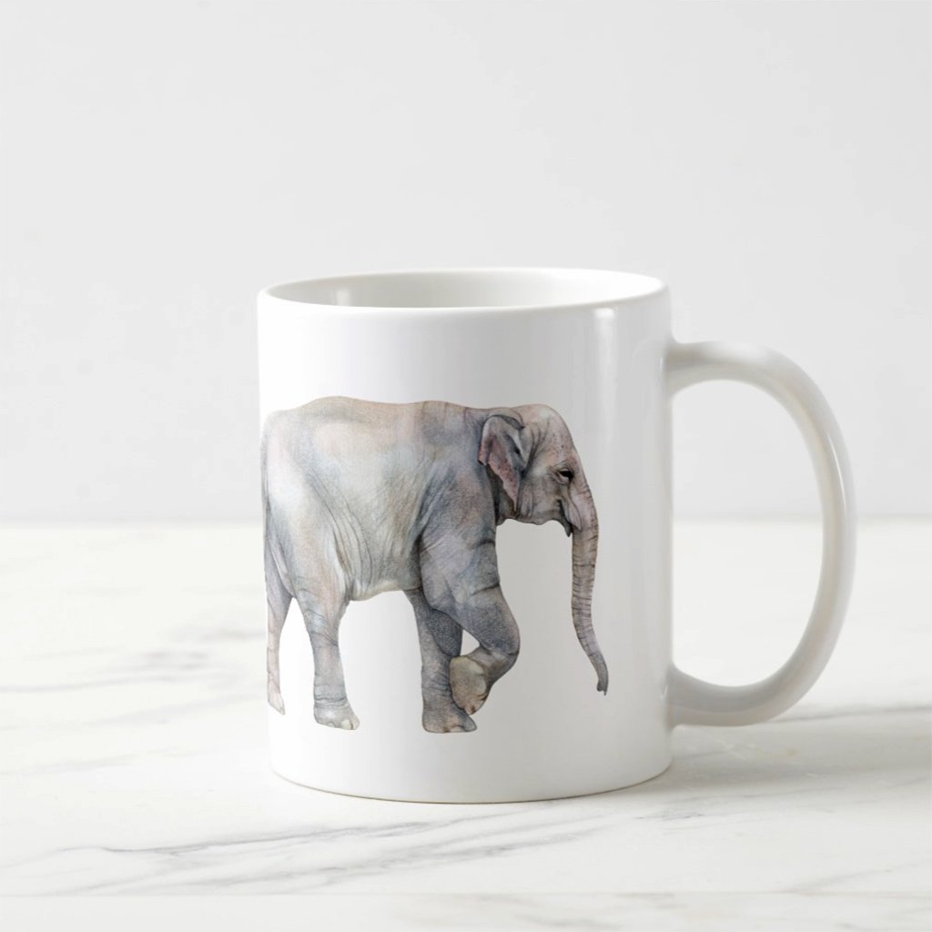 [609-CMG] Asian Elephant Family Mug