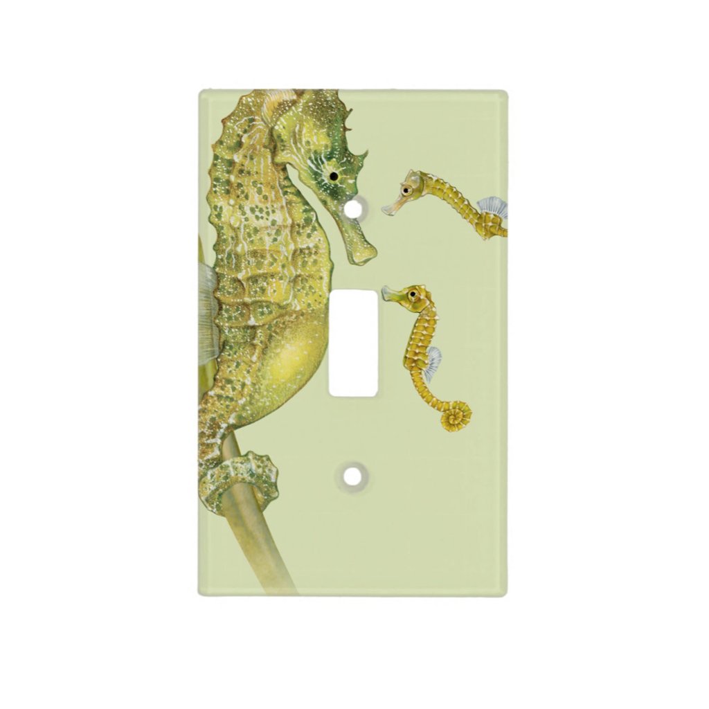 [222-SC] Pacific Seahorse Family Light Switch Cover