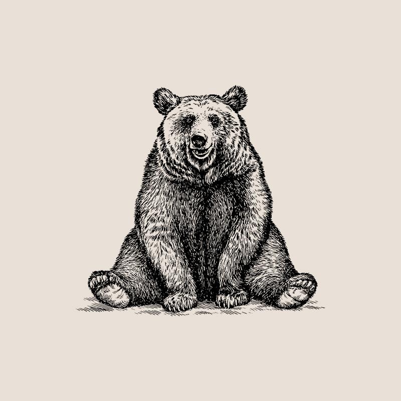 [SA-435] Brown Bear Sketch Stock Art*