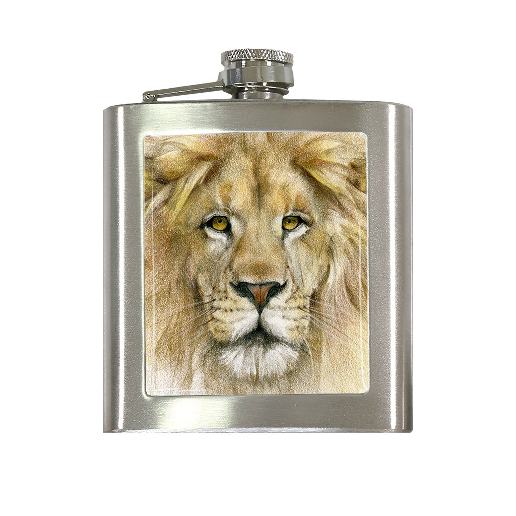[FL-455] Lion Portrait Flask