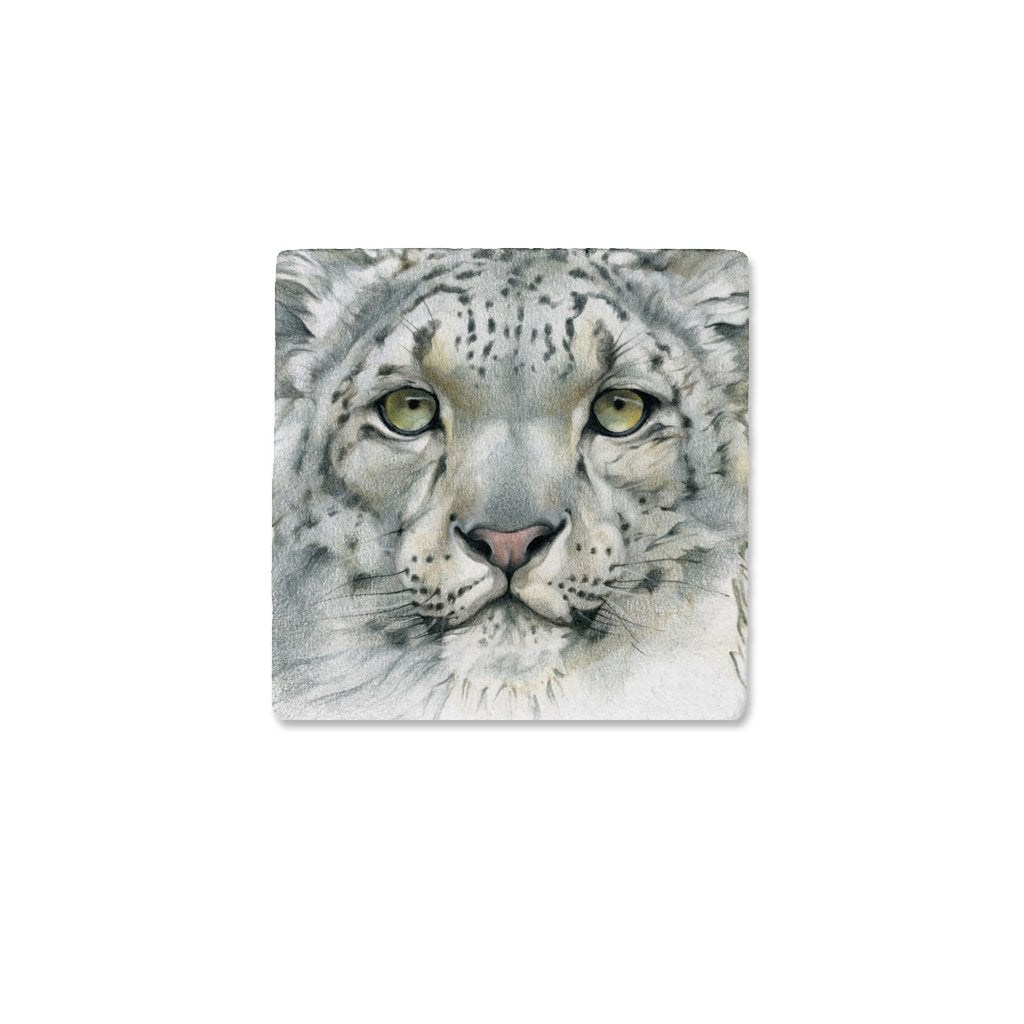 [CST-465] Snow Leopard Portrait Coasters