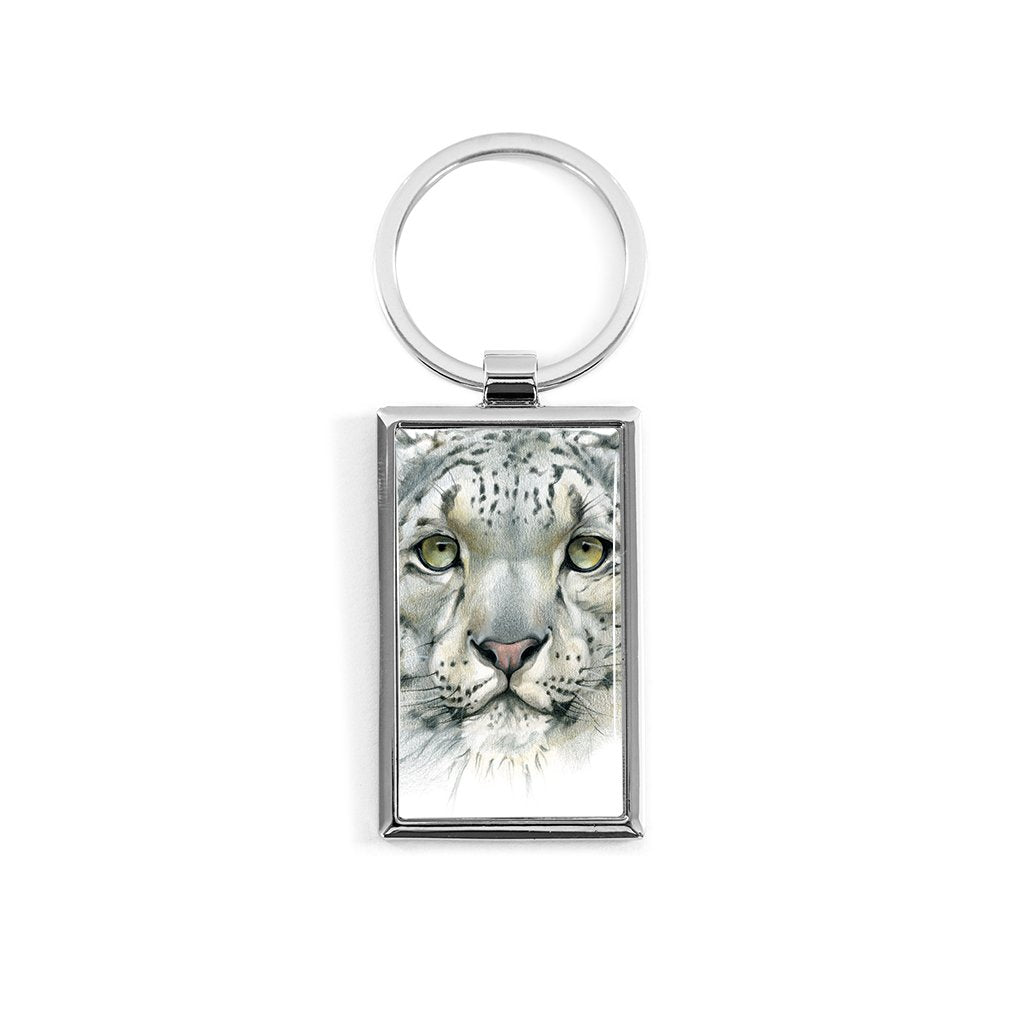 [465-KR] Snow Leopard Portrait Key Ring