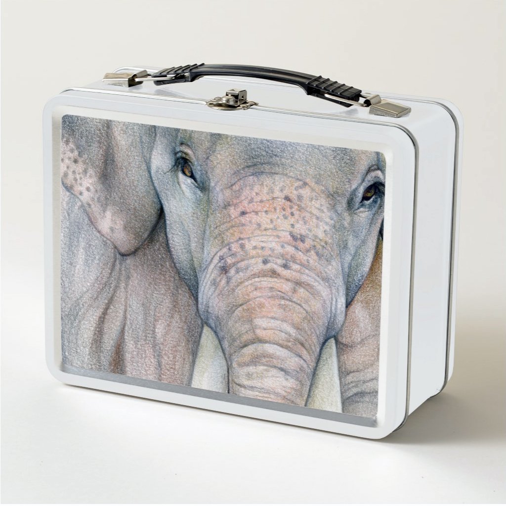 [608-LBT] Asian Elephant Bull Lunch Box