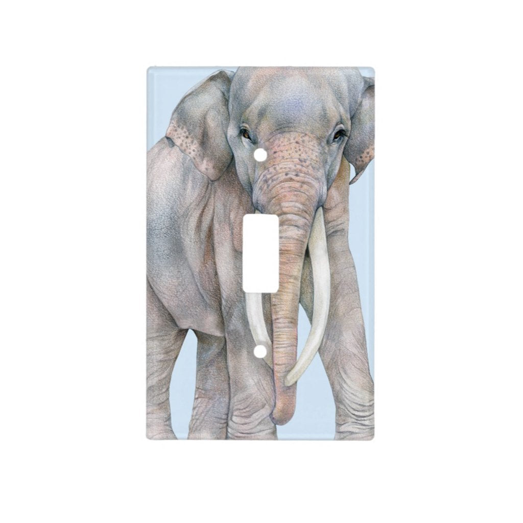 [608-SC] Asian Elephant Bull Light Switch Cover