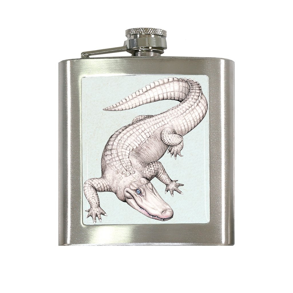 [FL-702] American White Alligator Flask
