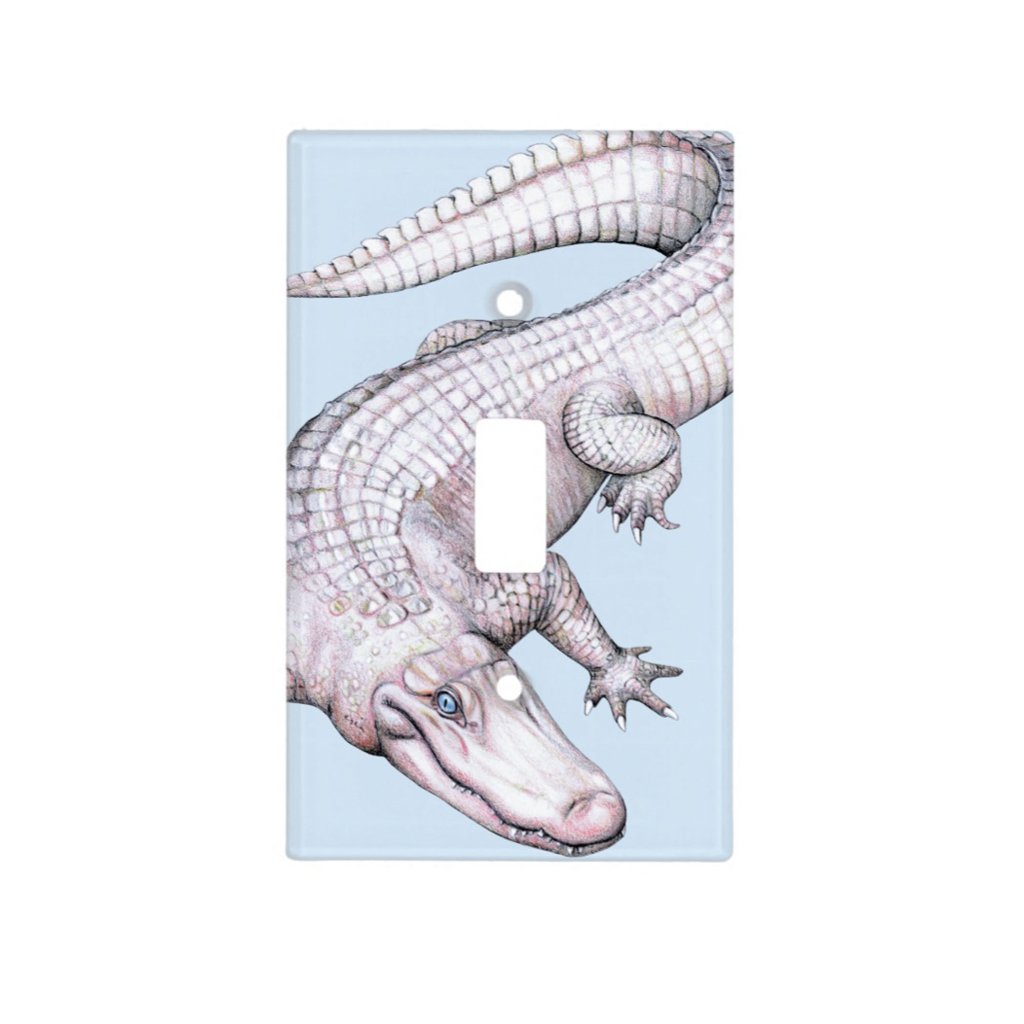 [702-SC] White Alligator2 Light Switch Cover